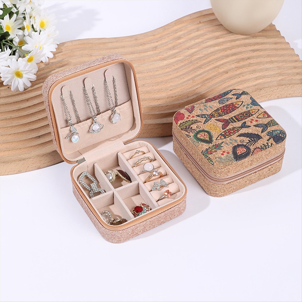 [N84R] 4PCS 빈티지 코르크 보석 상자 사각형  - Vintage Necklace 리뷰 및 가격